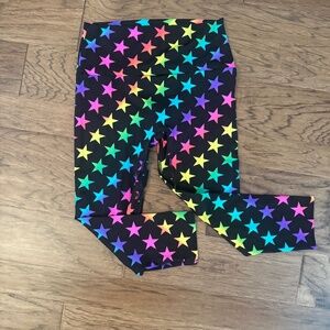K Deer Capri rainbow stars leggings size XL